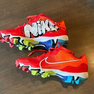 Nike Kids Shoes Red with Multicolor Accents